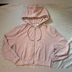 H&M Soft Pink Zip-Up Hoodie and pants set